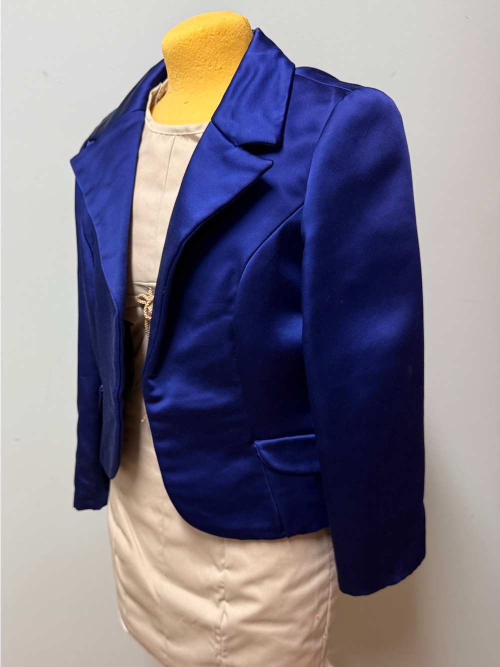 Vintage Cobalt Blue Satin Blazer
